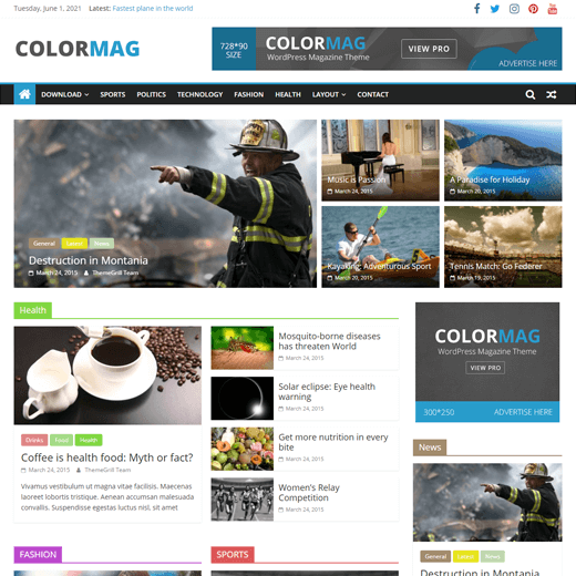 Colormag Best Free Customizable WordPress Theme
