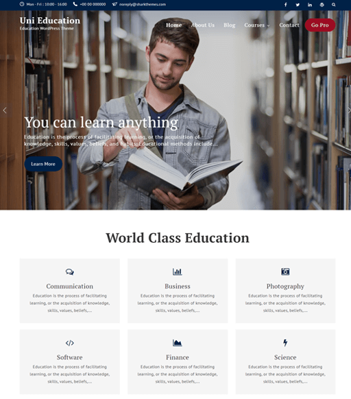 Uni Education - Free WordPress LMS Theme